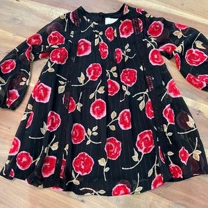 GORGEOUS Girl's KATE SPADE Floral Crepe Chiffon Dress Roses Size 3Y